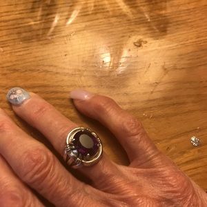 Amethyst sterling ring
